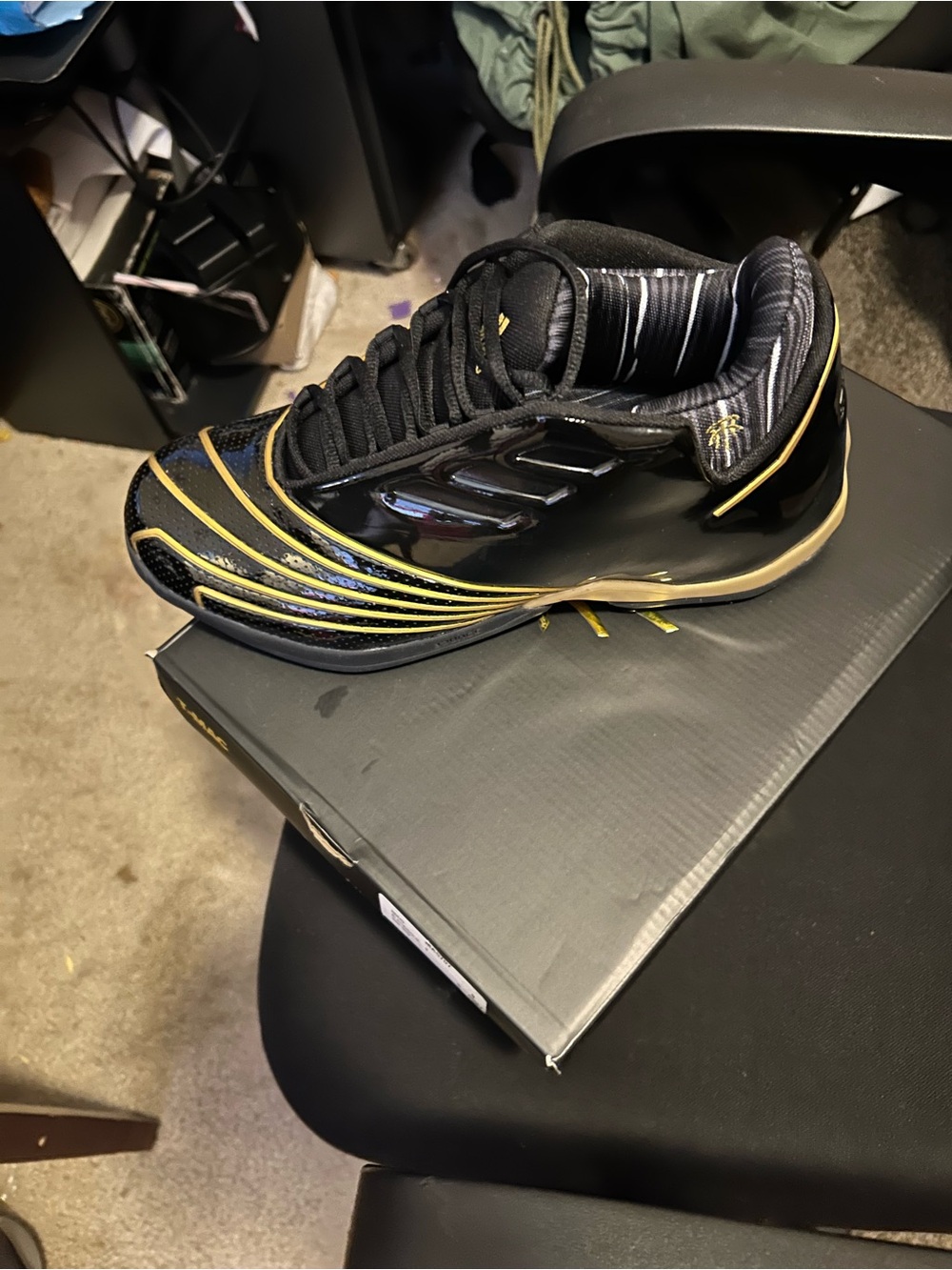 adidas Black and Gold Athletic Sneakers